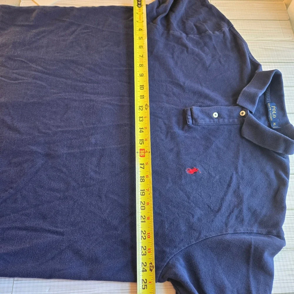 Vintage POLO Ralph Lauren Golf Shirt Mens XL Navy Red Pony Pique Tennis Ivy Prep